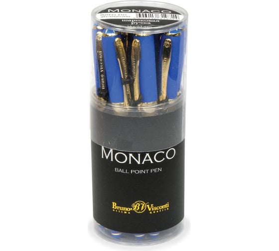 Шариковая ручка Bruno Visconti MONACO 0.5 мм, синяя, ярко-синий корпус 20-0125/09