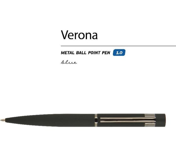 Автоматическая шариковая ручка Bruno Visconti VERONA черный металлический корпус, 1.0 мм, синяя 20-0216