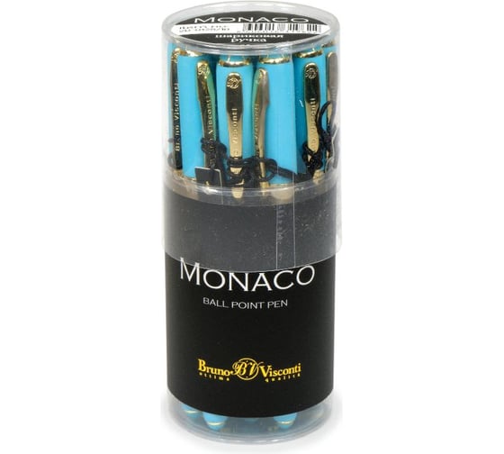 Шариковая ручка Bruno Visconti MONACO 0.5 мм, синяя, небесно-голубой корпус 20-0125/10