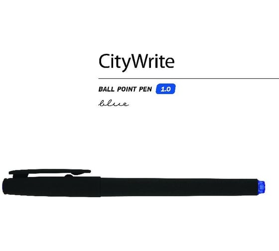 Шариковая ручка под персонализацию Bruno Visconti CityWrite BLACK 1.0 мм, синяя 19-0015