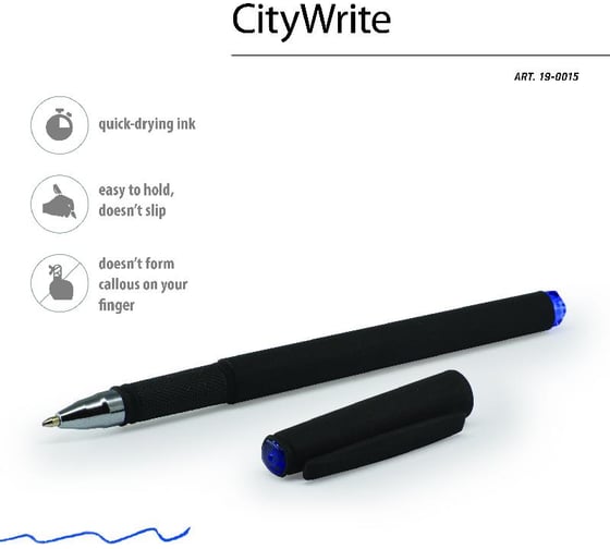 Шариковая ручка под персонализацию Bruno Visconti CityWrite BLACK 1.0 мм, синяя 19-0015