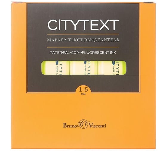 Текстовыделитель Bruno Visconti CityText желтый 22-0036