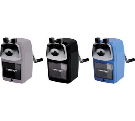 Механическая точилка BERLINGO металлический корпус, ассорти BM1263