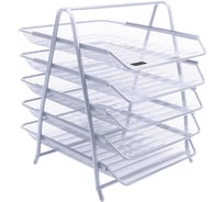 Горизонтальный лоток для бумаг BERLINGO Steel&Style 5 секций, металл, серебристый BMs_41051