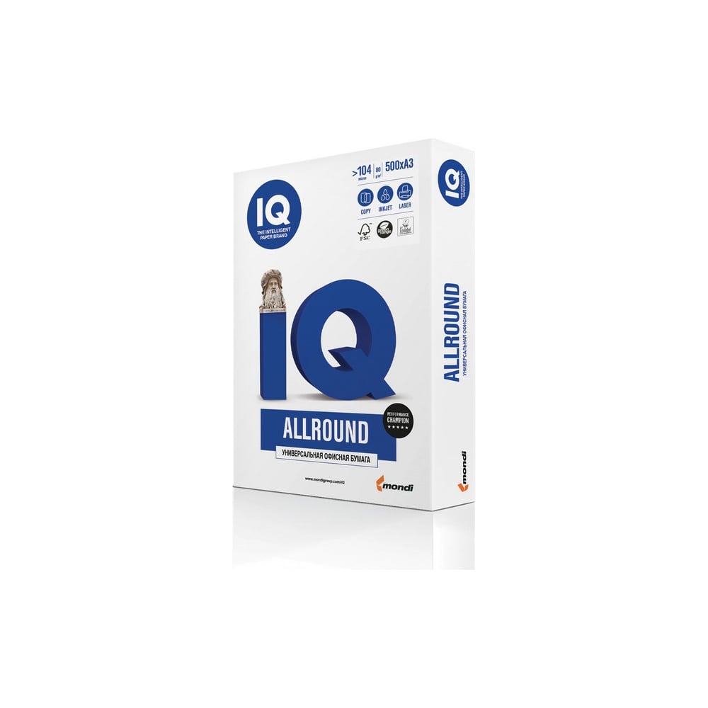 Бумага для офисной техники IQ Allround А4, марка B, 80 г/кв.м, 500 ...