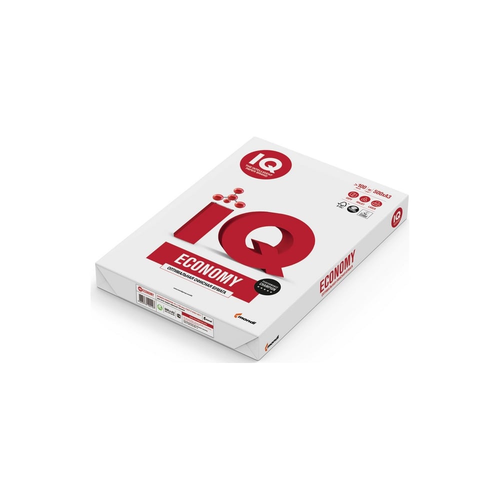 Бумага для офисной техники IQ Economy А3, марка C, 80 г/кв.м, 500 ...