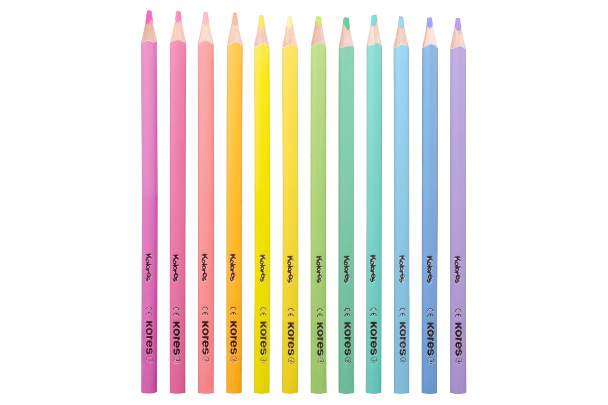Цветные карандаши Kores 12 цветов, трехгранные 1311705 - выгодная цена .