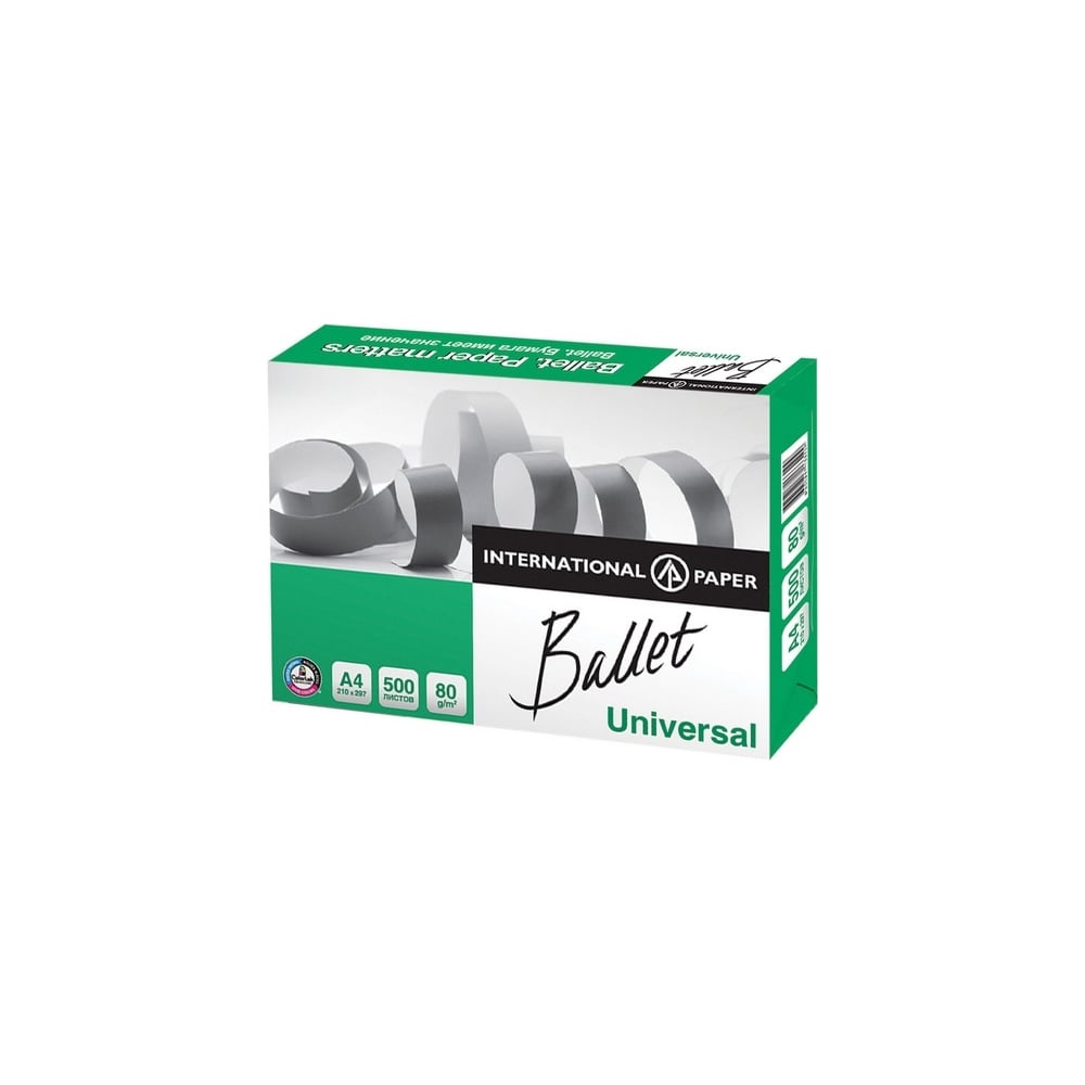 Бумага для офисной техники Ballet Universal A4, марка C, 80 г/кв.м, 500 ...