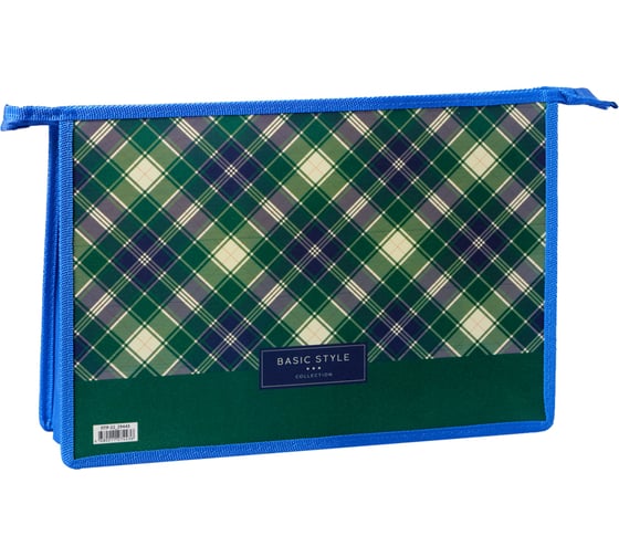 Папка для тетрадей ArtSpace Tartan 2 отделения, А4, пластик, на молнии ПТР-22_29443 1