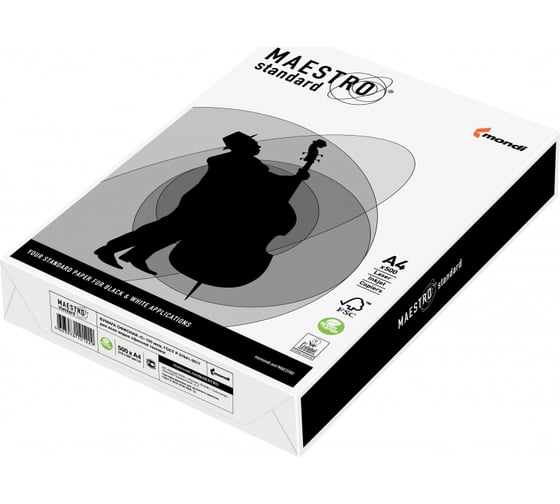 Бумага для офисной техники Maestro Standard А4, марка C, 80 г/кв.м, 500 листов 21663 1