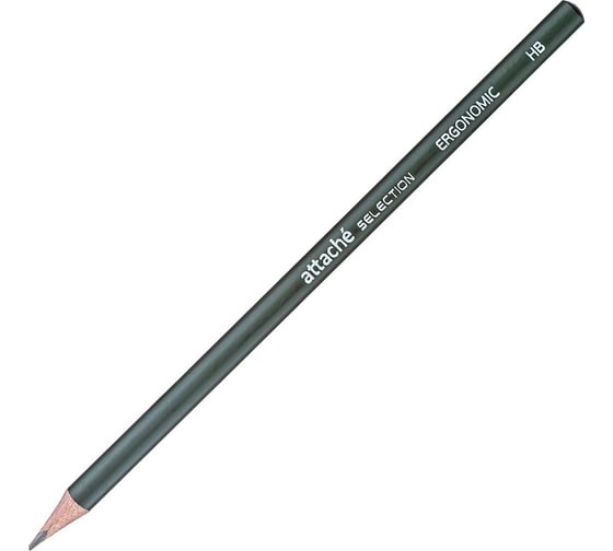 Чернографитный карандаш Attache Selection Ergonomic НВ заточенный, серый корпус, 6 шт 1094473