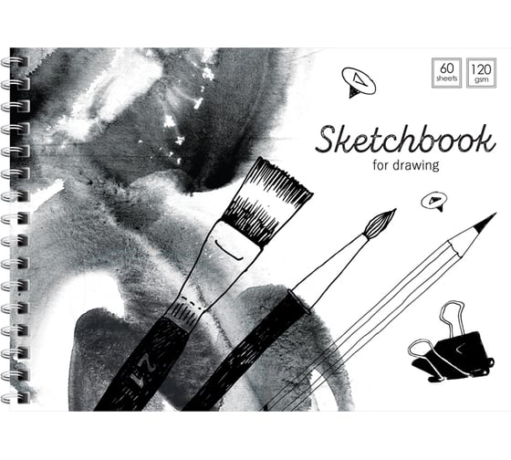 Скетчбук-блокнот ArtSpace Black/white mood 60 листов, А5, на гребне, 120г/м2 Б5р60грг_35495