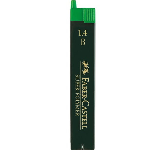 Грифели для механических карандашей Faber-Castell Super-Polymer 6 шт, 1.4 мм, B 121411