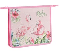 Папка для тетрадей ArtSpace Flamingo 1 отделение, А5, пластик/картон, на молнии ПТ-715_29477