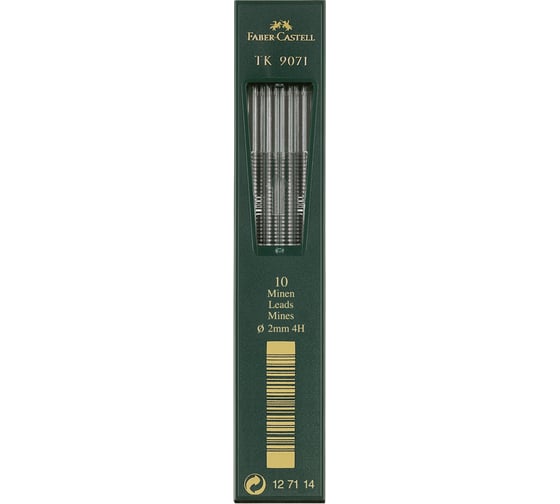 Грифели для цанговых карандашей Faber-Castell TK 9071 10 шт, 2 мм, 4H 127114
