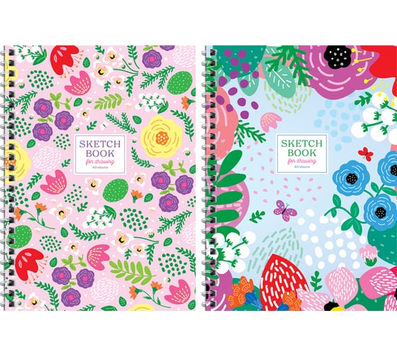 Скетчбук ArtSpace Summer garden 40 листов, А5, 7БЦ, 120 г/м2, офсет СоА540т_38358