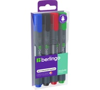 Набор перманентных маркеров BERLINGO MultiLine PE300 4 цвета, пулевидный, 3 мм BMc_36409