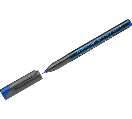 Маркер перманентный Schneider "Maxx 220 S" синий, игольчатый, 0,4мм 10 шт. 112403