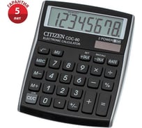 Настольный калькулятор Citizen 8 разрядов, двойное питание, черный CDC-80BKWB