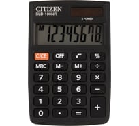 Карманный калькулятор Citizen 8 разрядов, двойное питание, 58х88х10 мм, черный SLD-100NR