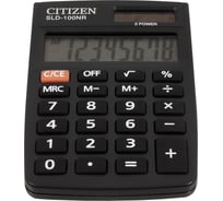 Карманный калькулятор Citizen 8 разрядов, двойное питание, 58х88х10 мм, черный SLD-100NR