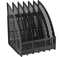 Вертикальный лоток для бумаг Стамм Line сборный, 6 отделений, черный ЛТ460