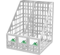 Вертикальный лоток для бумаг Стамм сборный, 2 отделения, серый ЛТ815