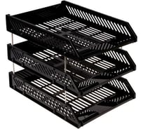 Набор горизонтальных лотков OfficeSpace 3 шт, на металлических стержнях, черный 300808