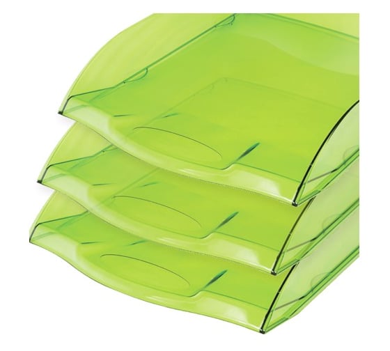 Горизонтальный лоток для бумаг OfficeSpace Colorful тонированный зеленый HT_33846