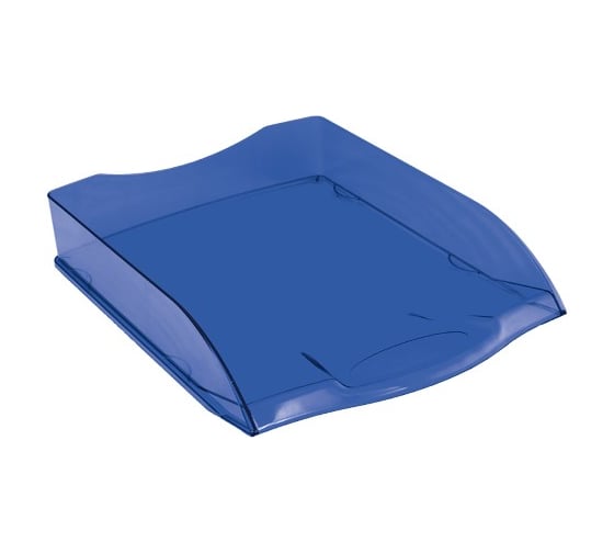 Горизонтальный лоток для бумаг OfficeSpace Colorful тонированный синий HT_33849 1