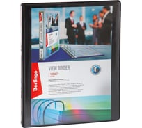 Папка на 4 кольцах BERLINGO панорама, 35 мм, ПВХ, черная ABp_43501