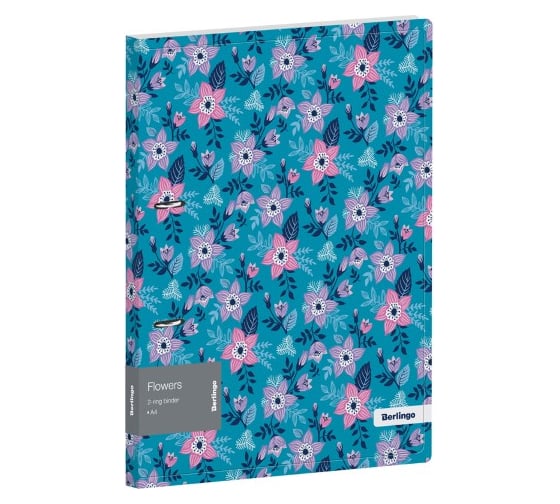 Папка на 2 кольцах BERLINGO Flowers 24 мм, 600 мкм, D-кольца, с внутренним карманом, с рисунком RB4_2D501 1