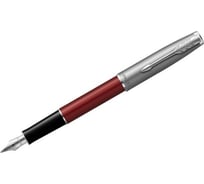 Перьевая ручка Parker Sonnet Sand Blasted Metal&Red Lacquer черная, 0.8 мм, подарочная упаковка 2146736
