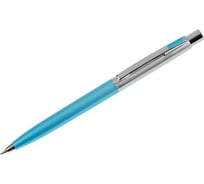 Шариковая ручка BERLINGO Silver Arrow хром/бирюзовый, 0.7 мм, синяя, кнопочный, индивидуальная упаковка CPs_70510