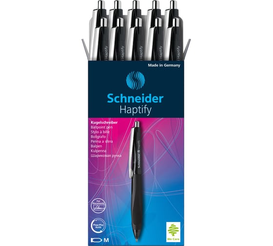 Автоматическая шариковая ручка Schneider Haptify черная, 1.0 мм, грип 135301