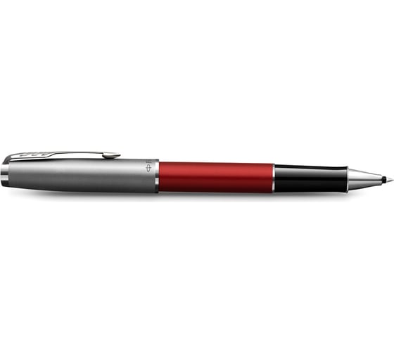 Ручка-роллер Parker Sonnet Sand Blasted Metal&Red Lacquer черная, 0.8 мм, подарочная упаковка 2146770