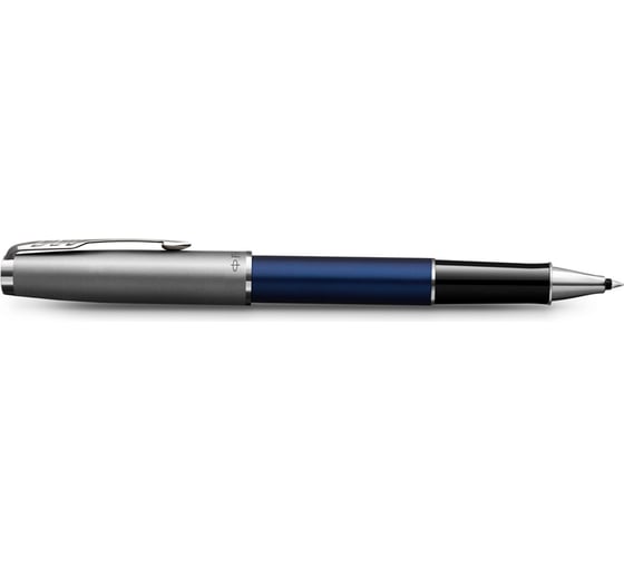 Ручка-роллер Parker Sonnet Sand Blasted Metal&Blue Lacquer черная, 0.8 мм, подарочная упаковка 2146639