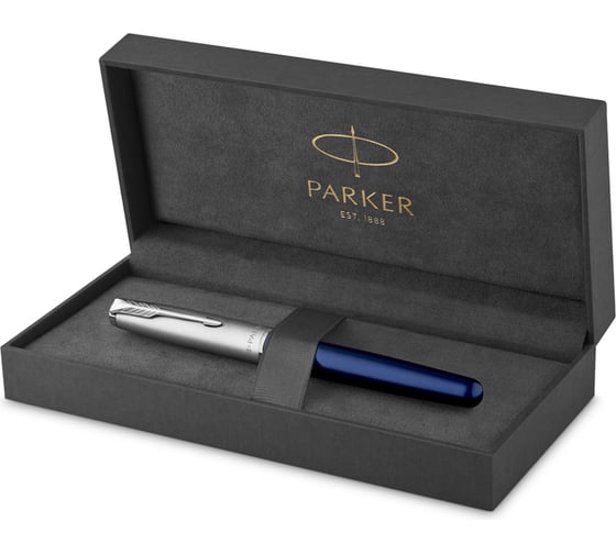 Ручка-роллер Parker Sonnet Sand Blasted Metal&Blue Lacquer черная, 0.8 мм, подарочная упаковка 2146639