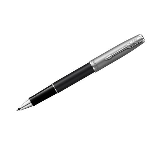 Ручка-роллер Parker Sonnet Sand Blasted Metal&Black Lacquer черная, 0.8 мм, подарочная упаковка 2146866