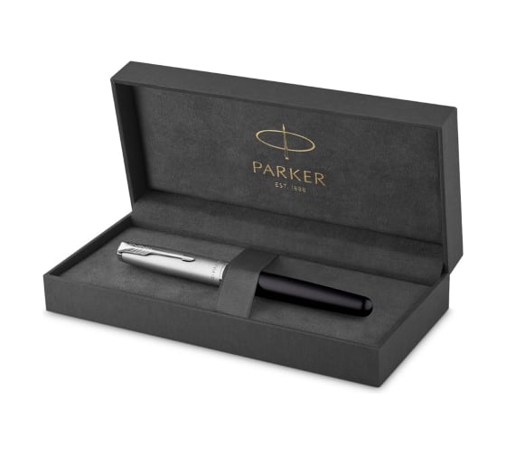 Ручка-роллер Parker Sonnet Sand Blasted Metal&Black Lacquer черная, 0.8 мм, подарочная упаковка 2146866
