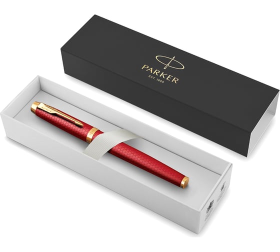 Ручка-роллер Parker IM Premium Red GT черная, 0.8 мм, подарочная упаковка 2143647