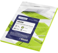 Цветная бумага OfficeSpace neon А4, 80 г/м2, 50 листов, зеленый 245194