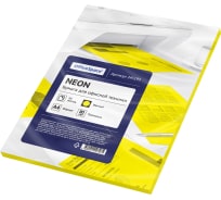 Цветная бумага OfficeSpace neon А4, 80 г/м2, 50 листов, желтый 245193