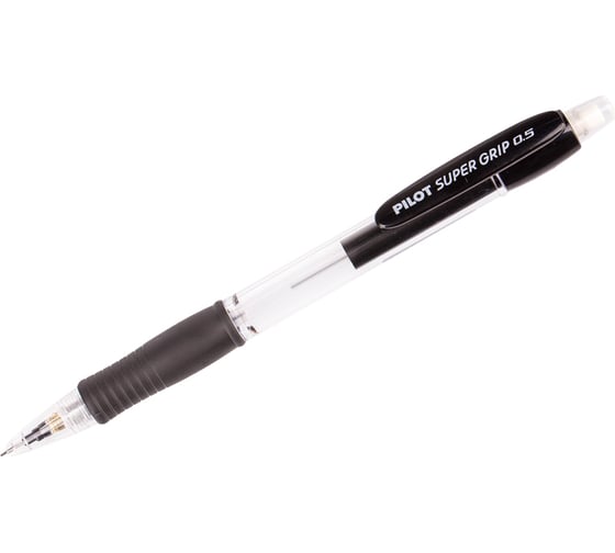 Механический карандаш Pilot Super Grip 0,5 мм, с ластиком, черный корпус H-185-B