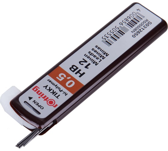 Грифели для механических карандашей Rotring Tikky 12 шт, 0,5 мм, HB S0312650