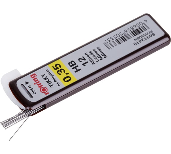 Грифели для механических карандашей Rotring Tikky 12 шт, 0,35 мм, HB S0312410