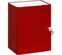 Архивный короб OfficeSpace с завязками разборный, бумвинил, 150 мм, красный, клапан МГК 284724