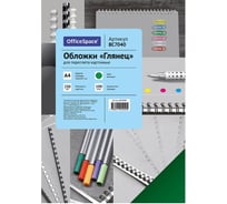 Обложка OfficeSpace Глянец А4 250 г/кв.м, зеленый картон, 100 листов BC7040