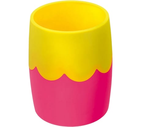 Подставка-стакан Стамм пластик, круглый, двухцветный розово-желтый СН502