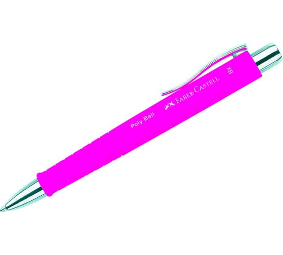Шариковая автоматическая ручка Faber-Castell Poly Ball XB синяя, 1.4 мм, софт тач, трехгранный 241128